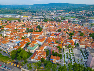Fototapeta na wymiar Rooftops of historical center of Slovenian town Koper