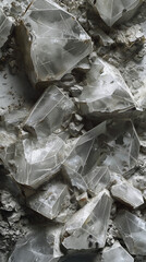 Elegant Crystal Quartz Cluster in Natural Grey Tones