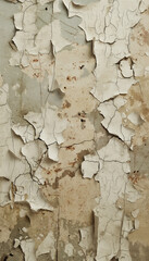 Vintage Peeling White Paint on a Cracked Wall Texture