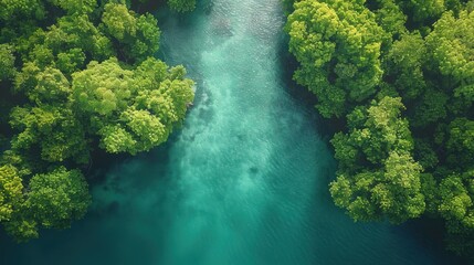 River Flowing Through Lush Green Forest
