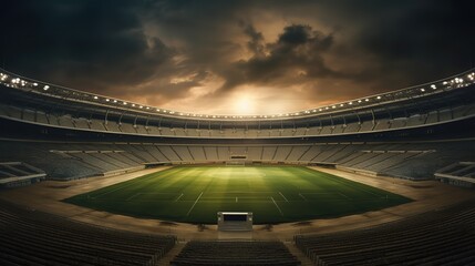 Football field. Generative ai image.