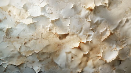 Textured Background of Peeling White Paint on an Old Wall