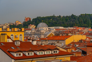 Rooftops of houses in Italian town Trieste