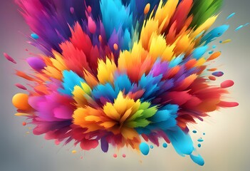 Colorful blast on a white background, wallpaper. Generative AI.