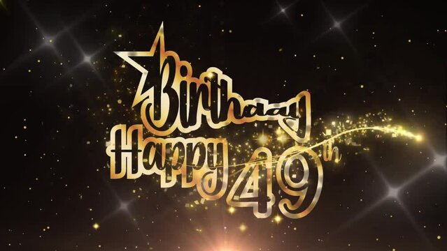 Invitation Gold Color Creative Logo Videos, Celebration of 49 Years Birthday Day