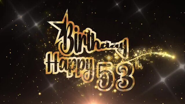 Invitation Gold Color Creative Logo Videos, Celebration of 53 Years Birthday Day