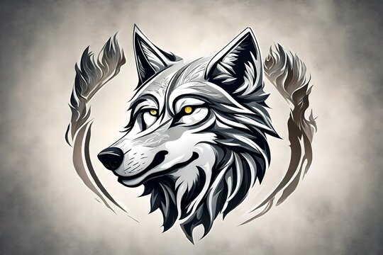 A striking image featuring a clean and modern wolf logo, skillfully crafted to symbolize power and the unrestrained spirit of a free soul in high definition