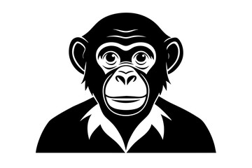 chimpanzee silhouette vector art illustration