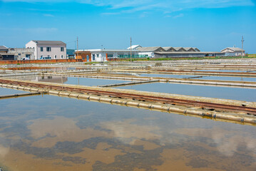 Fototapeta premium View of the Secovje Saltpans Nature Park in Slovenia