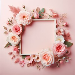 frame with roses