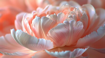 Close-up of a delicate pink peony bloom