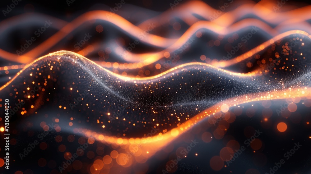 Aufkleber a computer generated image depicting a vibrant and dynamic wave of light.