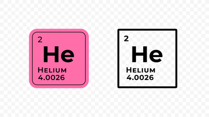 Helium, chemical element of the periodic table vector design - obrazy, fototapety, plakaty