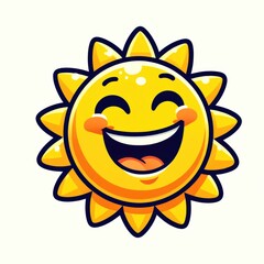 Cartoon laughing sun with a joyful smile