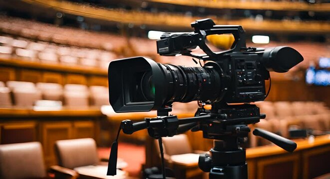 TV camera in a parliament.