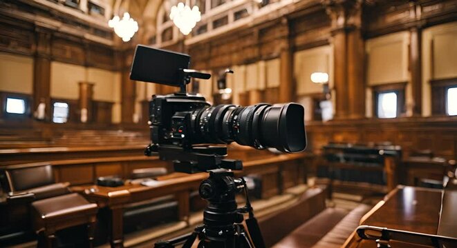 TV camera in a parliament.