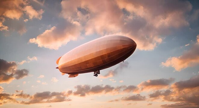 Zeppelin flying in the sky.