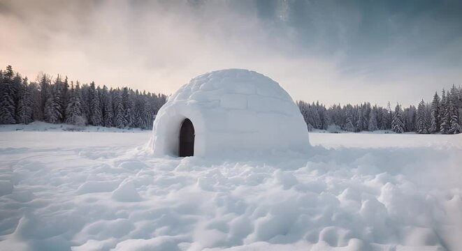 Igloo in the snow.