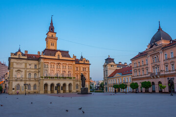 Fototapeta premium Town hall in the center of Serbian town Novi Sad
