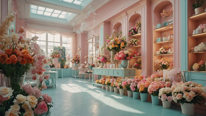 interior of a beautiful flower shop elegant