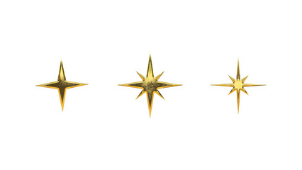 Star icon set gold symbol