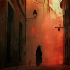 a person walking in a street