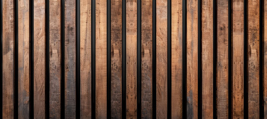 Brown Wood Slats with Varied Heights