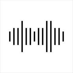 Vector sound wave icon, on white background.