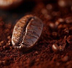 Coffee Roasting Process: Beans and Aromatic Smoke, Fresh Roast: Coffee Beans in Warm Light