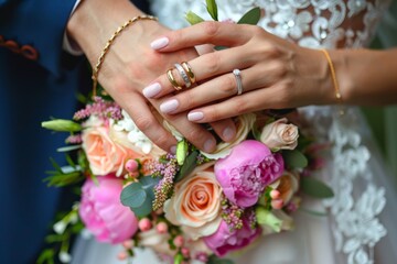 Obraz na płótnie Canvas Wedding. Beautiful simple AI generated image in 4K, unique.