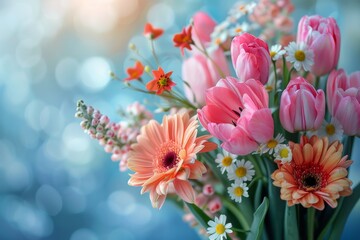 Colorful Flowers in Vase