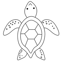 turtle. Kids Funny animal line art drawing PNG