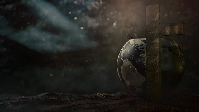 Cross of Jesus Christ with Earth Globe