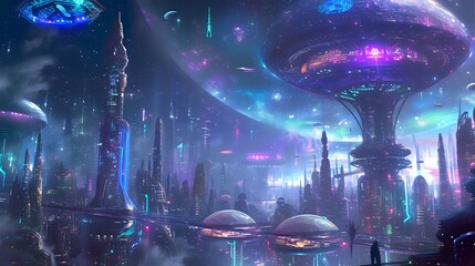 Extraterrestrial Metropolis of the Future./n