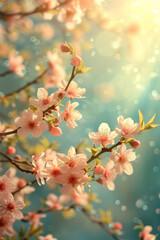 beautiful apple blossom close-up on the background