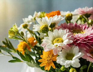 Delicate spring flowers for mother'day. copy space for your text