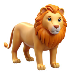 3d cartoon Lion on transparent background.