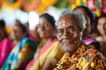 Portrait of a man at the 'Avurudu Uthsavaya' (New Year festival), with cultural costumes. Celebrating the rich heritage and cultural diversity of Sri Lanka, Sinhala New Year festivities.