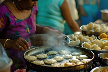 Women preparing traditional New Year sweets and delicacies, such as 'Kiribath' (milk rice), 'Kokis' (crispy fried cookies), and 'Athirasa' (sweet rice cakes).