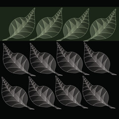 Green Translucent Color Gradient Leaf Pattern Transparent