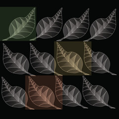 Translucent Color Gradient Leaf Pattern Transparent