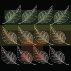 3funTranslucent Color Gradient Leaf Pattern Transparent