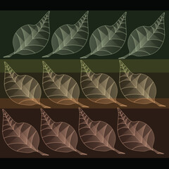 3Translucent Color Gradient Leaf Pattern Transparent