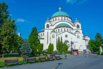 View of the saint sava cathedral in Belgrade, Serbia
