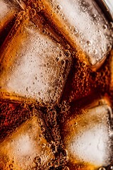 Refreshing Cola Soda with Ice in 4K Image