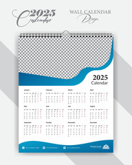 Monthly contemporary wall calendar design 2025, annual wall-mounted premium calendar, and imaginative stationery template for you.