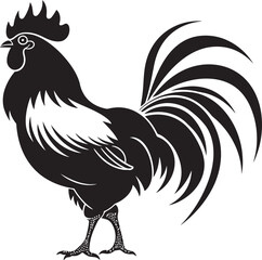 Winged Wonders: Vector Logo Featuring Roster Chickens Poultry Pride: Roster Chicken Iconic Graphics in Vector