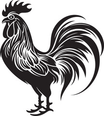 Coop Crest: Roster Chicken Icon in Vector Graphics Beak Battalion: Vector Logo of Roster Chicken Design