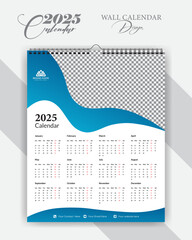 2025 single page wall calendar design with 12 months For your business.