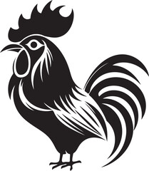 Perch Posse: Vector Logo Featuring Roster Chickens Crested Crew: Roster Chicken Emblem in Vector Graphics